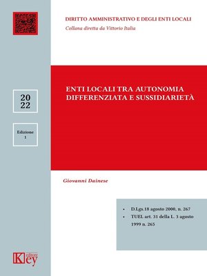 cover image of Enti Locali tra autonomia differenziata e sussidiarietà
